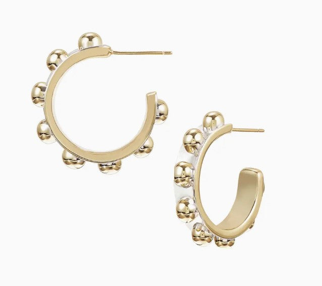 Enchanted Mini Beaded Hoop Earrings in Silver/Gold - Natalie Wood