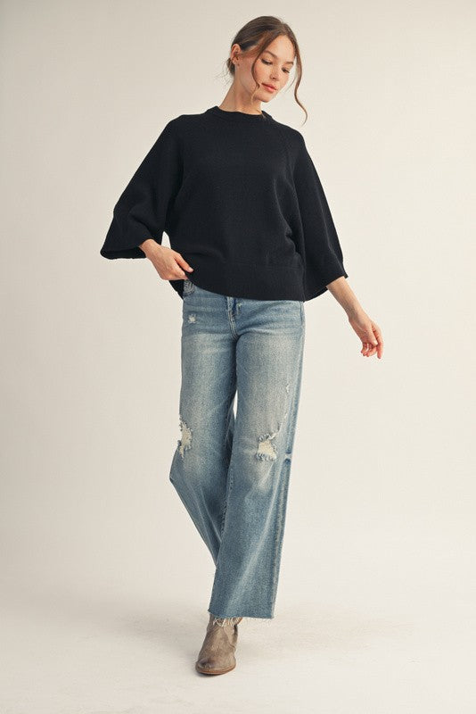 Cozy Drop-Shoulder Sweater Top