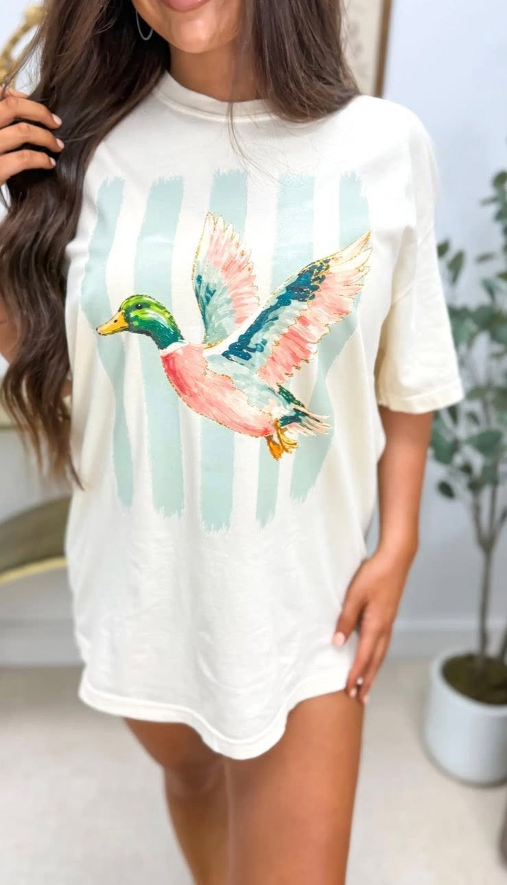 Striped Preppy Duck Tee