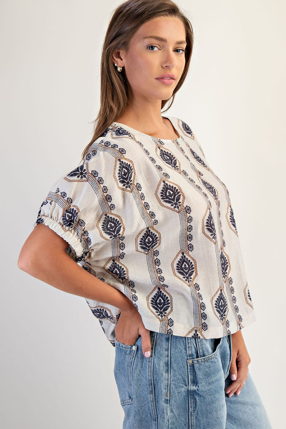 Midnight Mosaic Floral Blouse