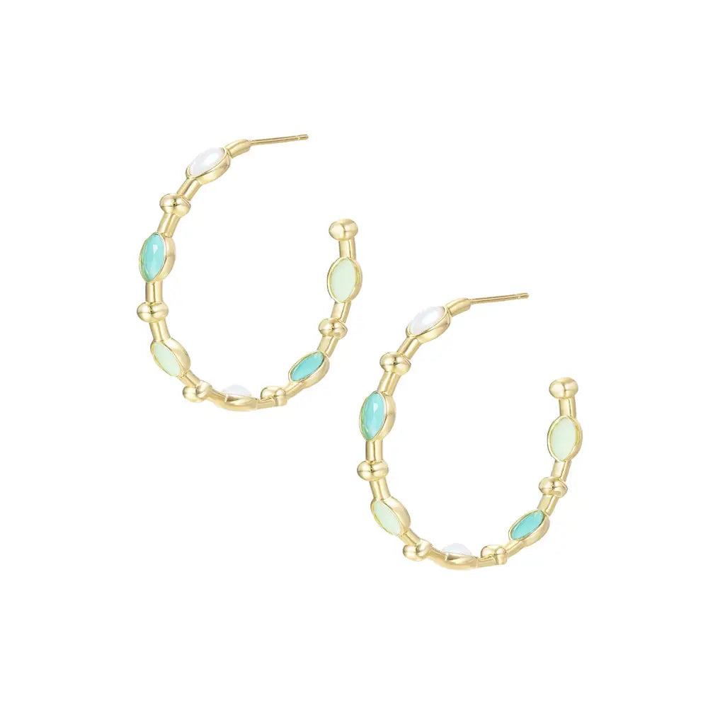 Solaris Hoop Earrings in Aqua/Mint - Natalie Wood
