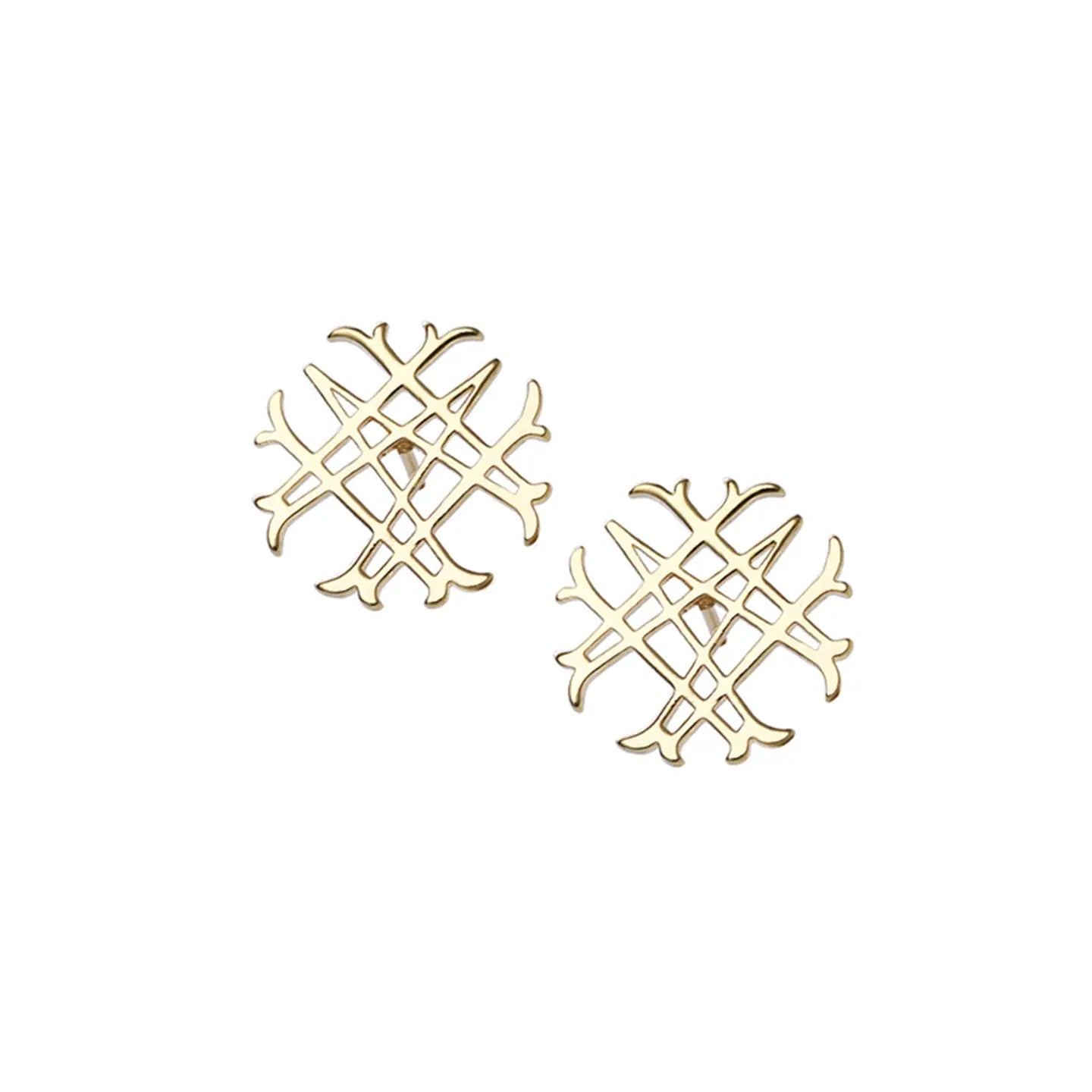 Logo Stud Earrings in Gold - Natalie Wood