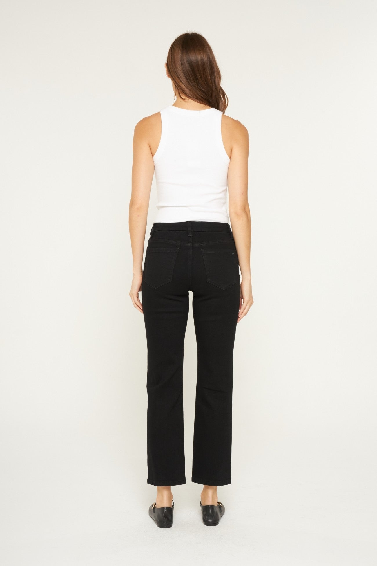 Gentle Night Mid-Rise Ankle Straight Jeans by Mica