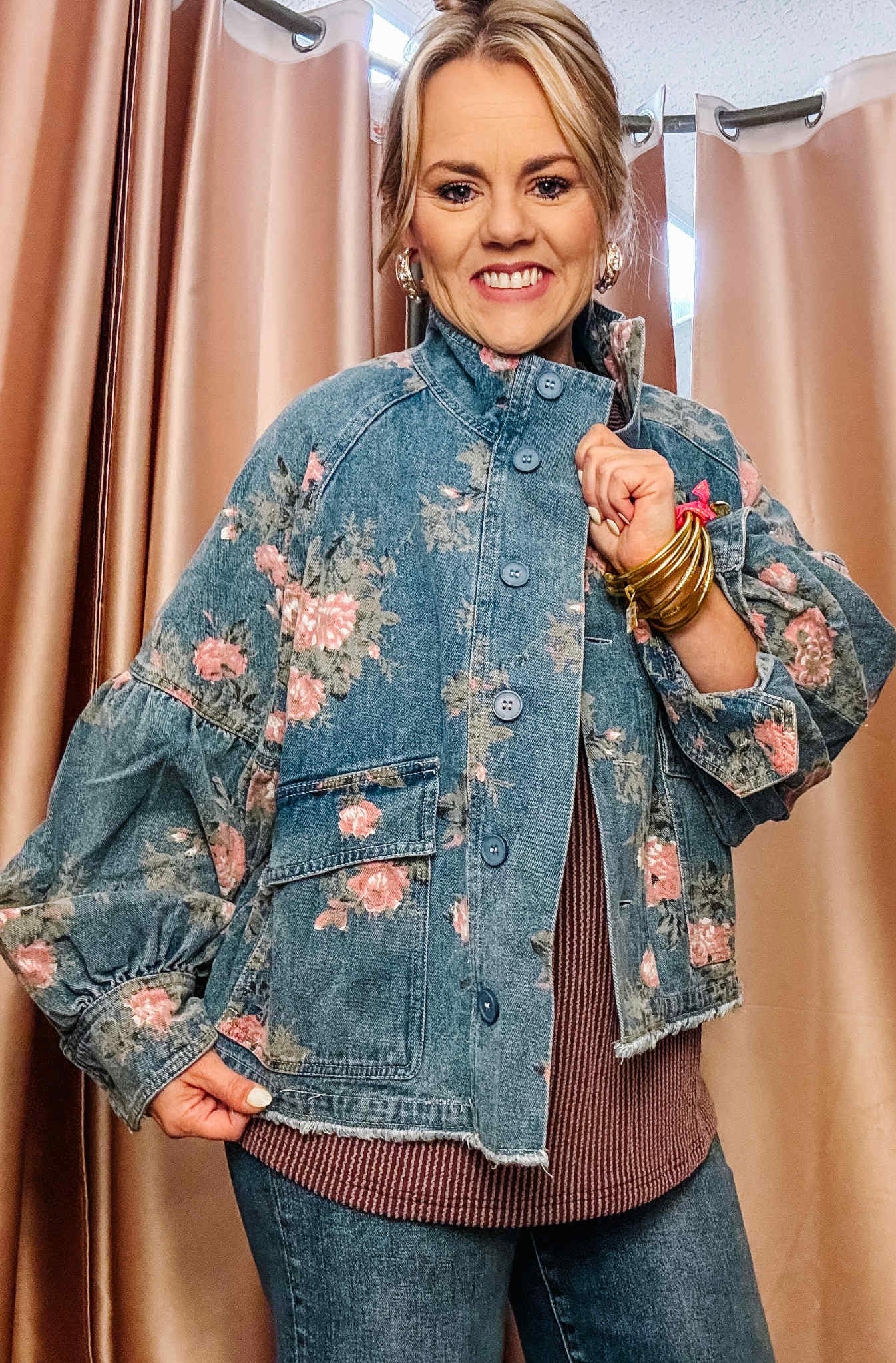 Denim Blossom Jacket