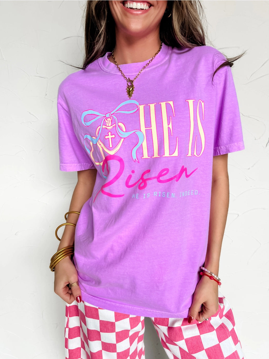 He Is Risen Locket Tee