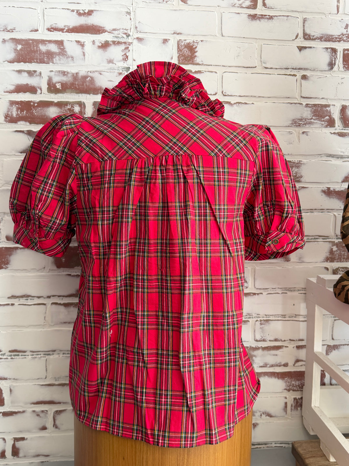 Pretty In Plaid Bow Top