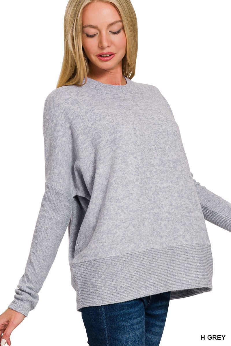 Brushed Hacci Dolman Sleeve Top