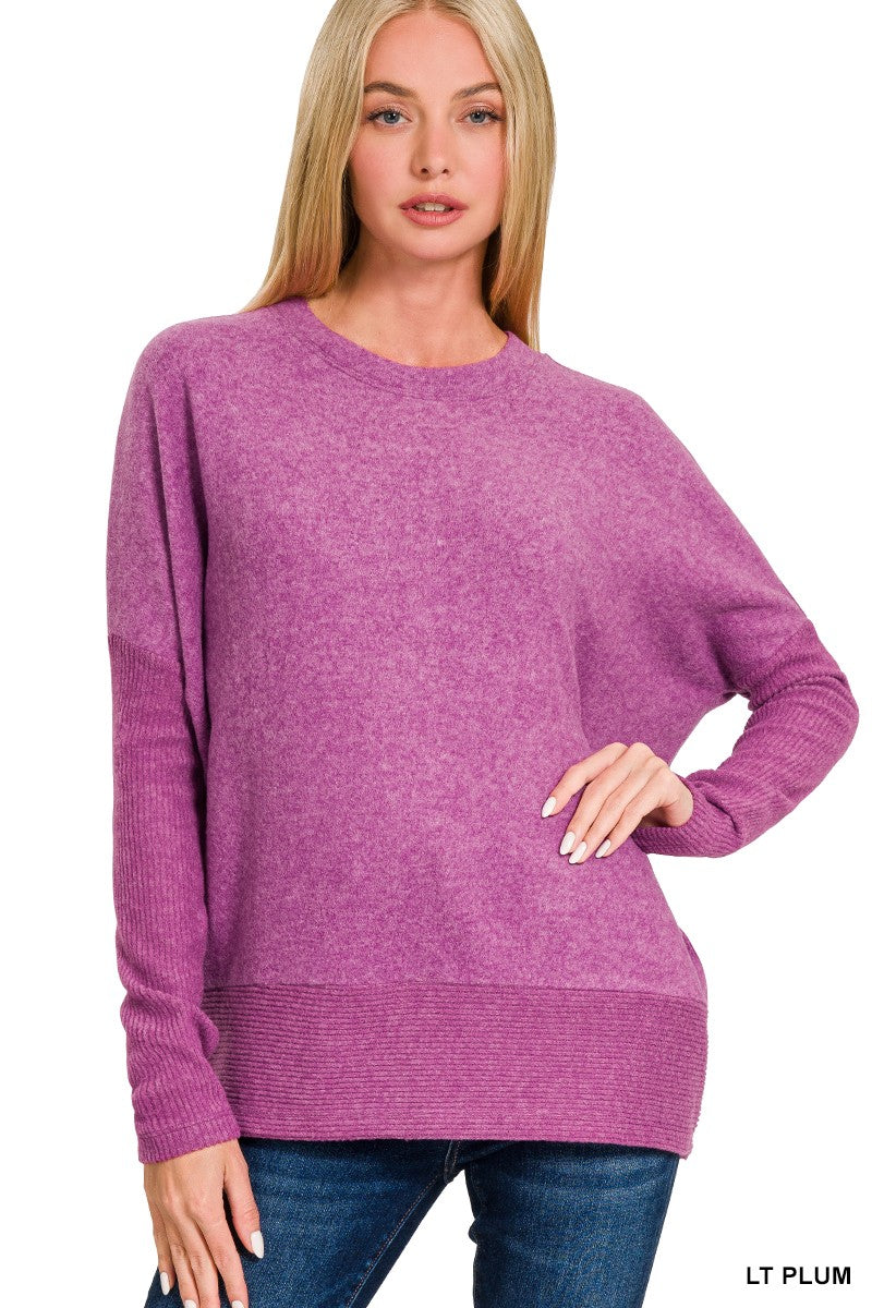 Brushed Hacci Dolman Sleeve Top