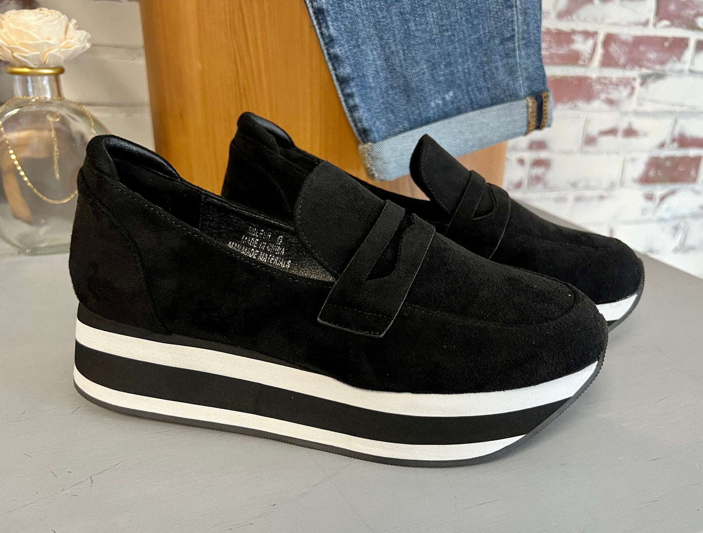 Corky's Black Faux Suede Sheesh Shoes