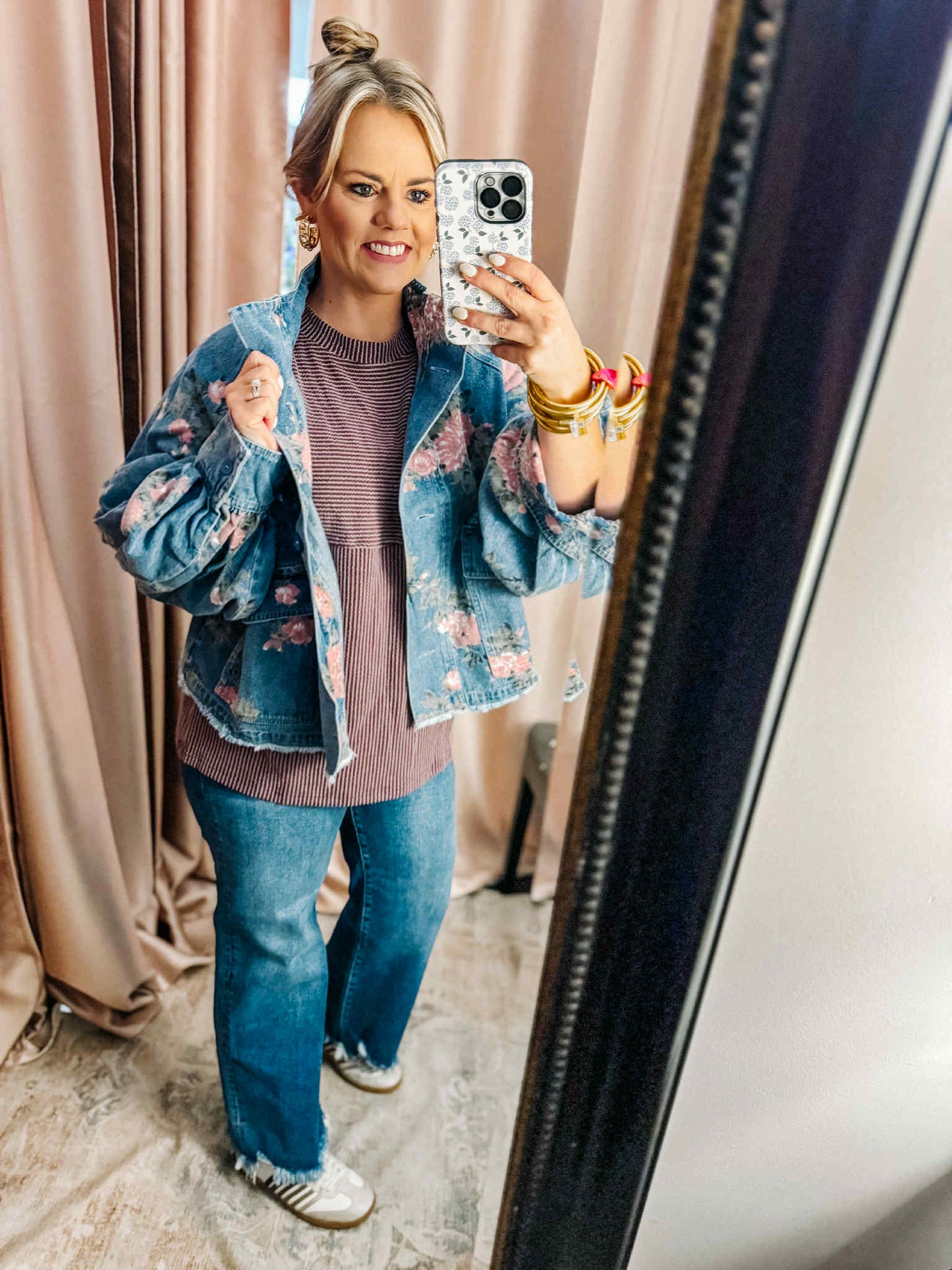 Denim Blossom Jacket