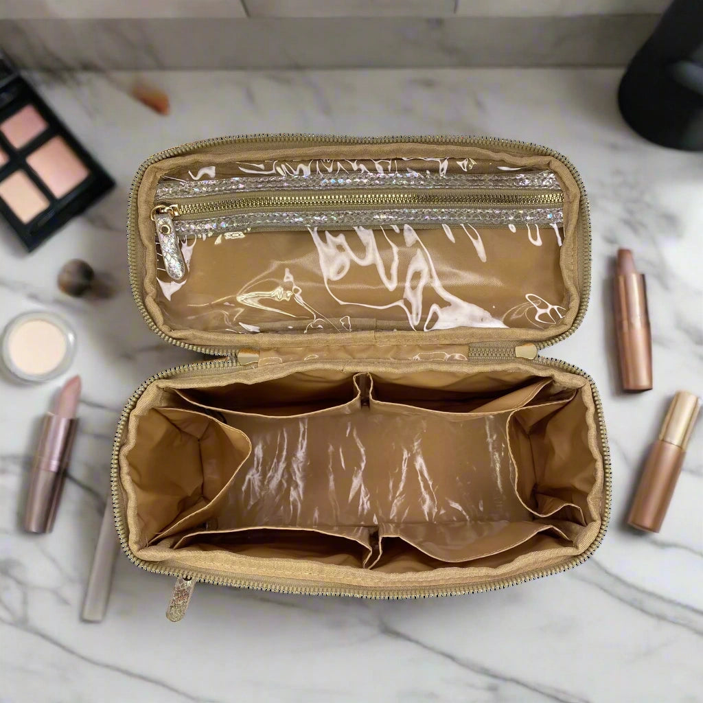 Classic Train Case - Glimmer Leopard