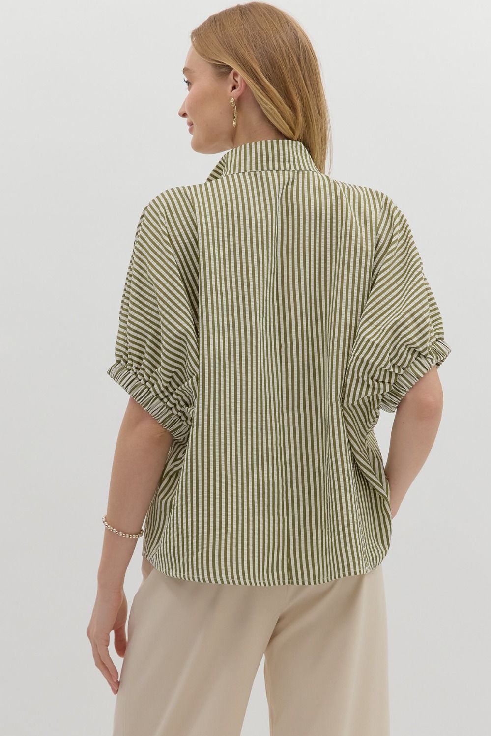 Caramel Stripe Dolman Sleeve Top