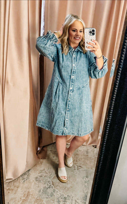 Main Street Mood Denim Dress