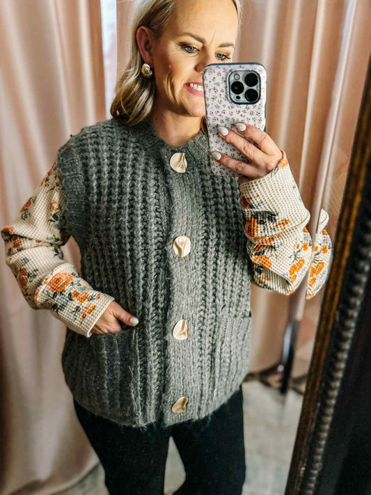 Sweater Knit Vest Top - Olive