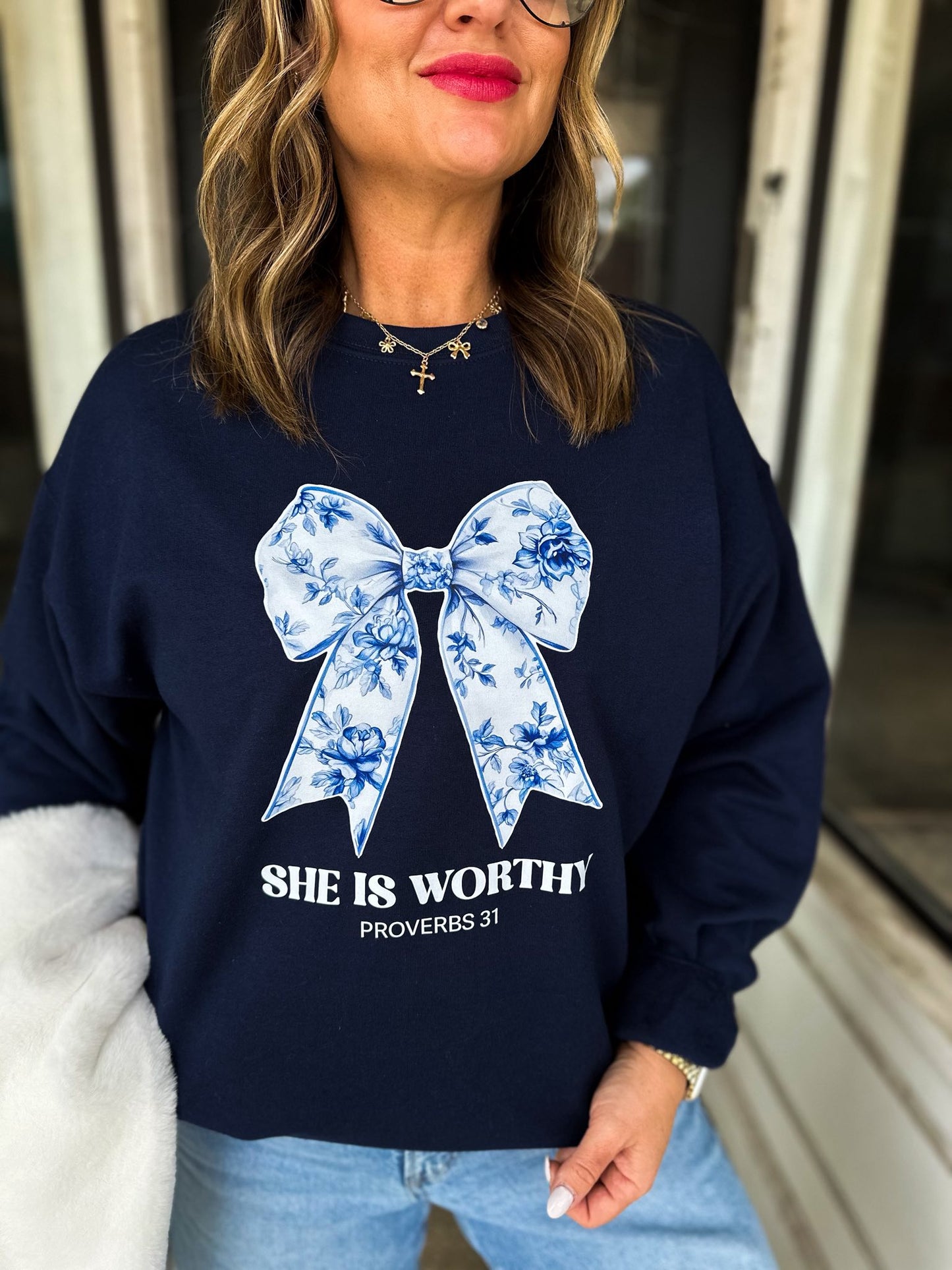 She Is Worthy Sweatshirt