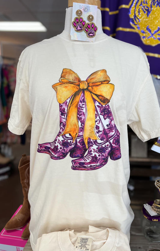 LSU Coquette Boot Tee