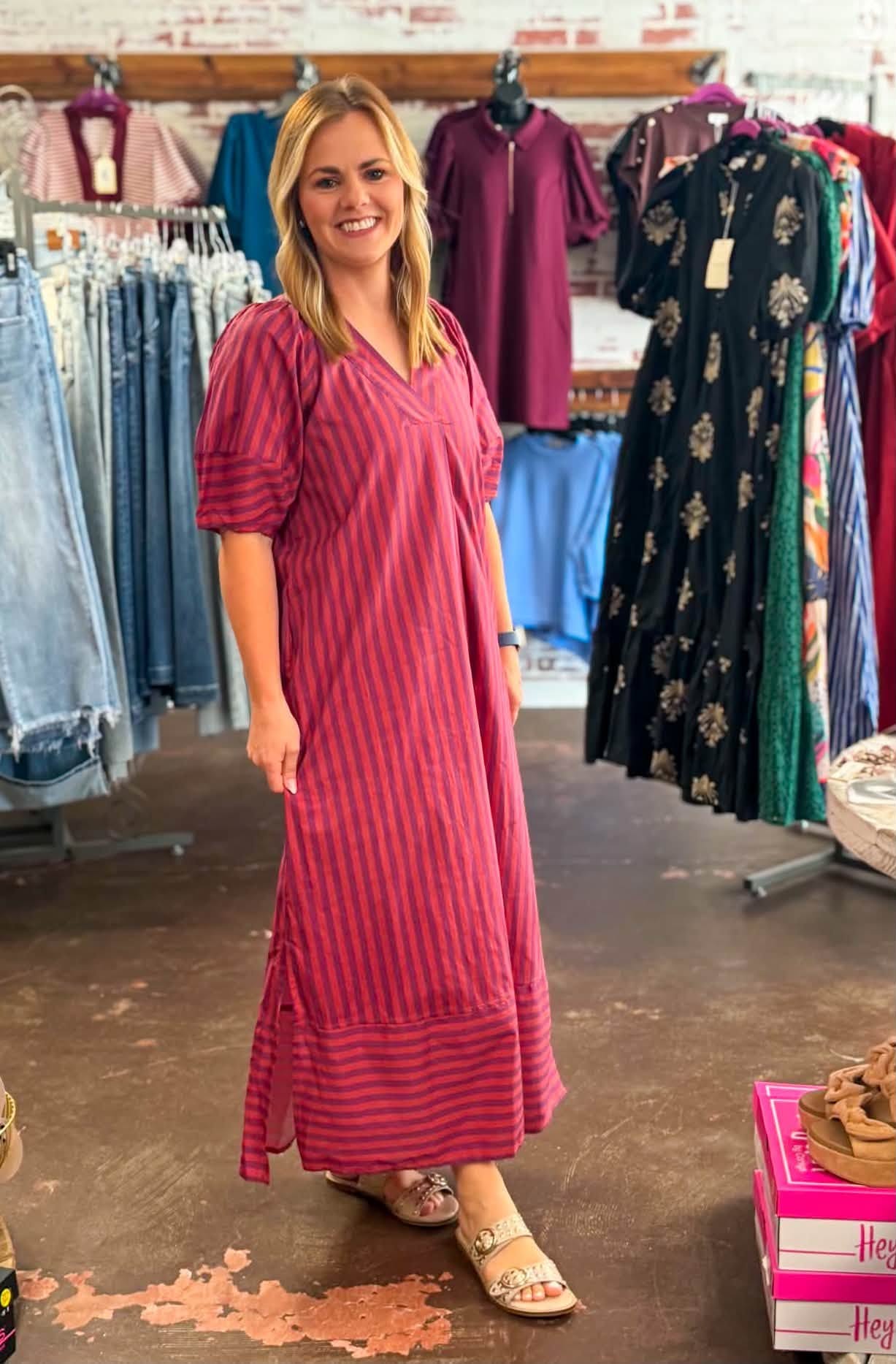 Falling Into Plum Dress
