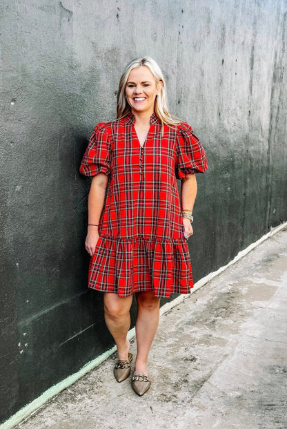 Tinsel & Twirl Plaid Dress