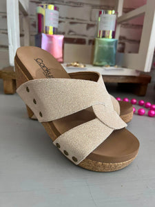 Bonny Gold Shimmer Wedge By Corkys