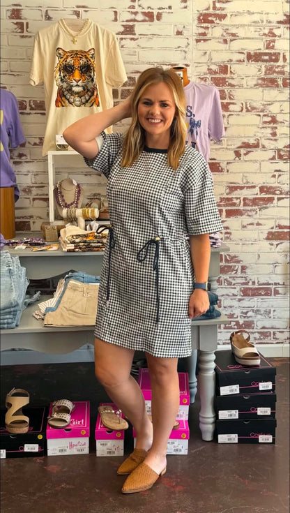 Navy Days Check Dress