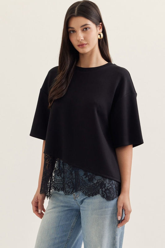 Midnight Elegance Lace Top