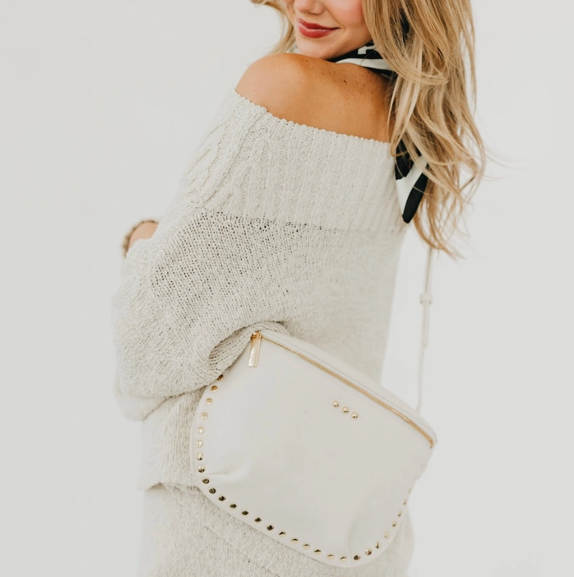 Pebble Sabrina Studded Bum Bag - Cream