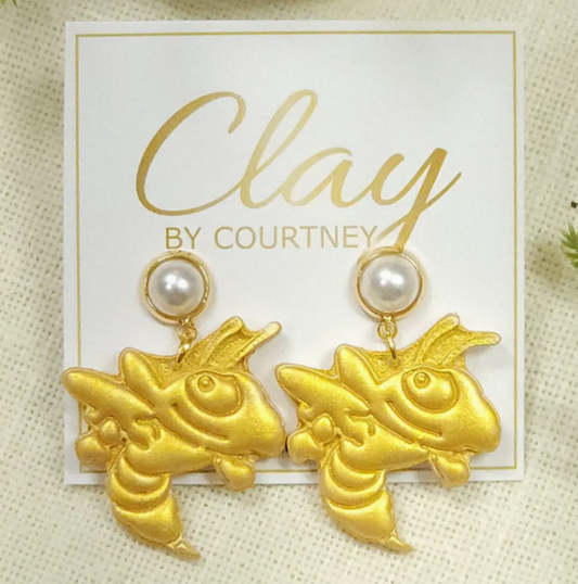 Gold Polymer Earring