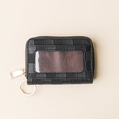 Zip Around Wallet-Black Check