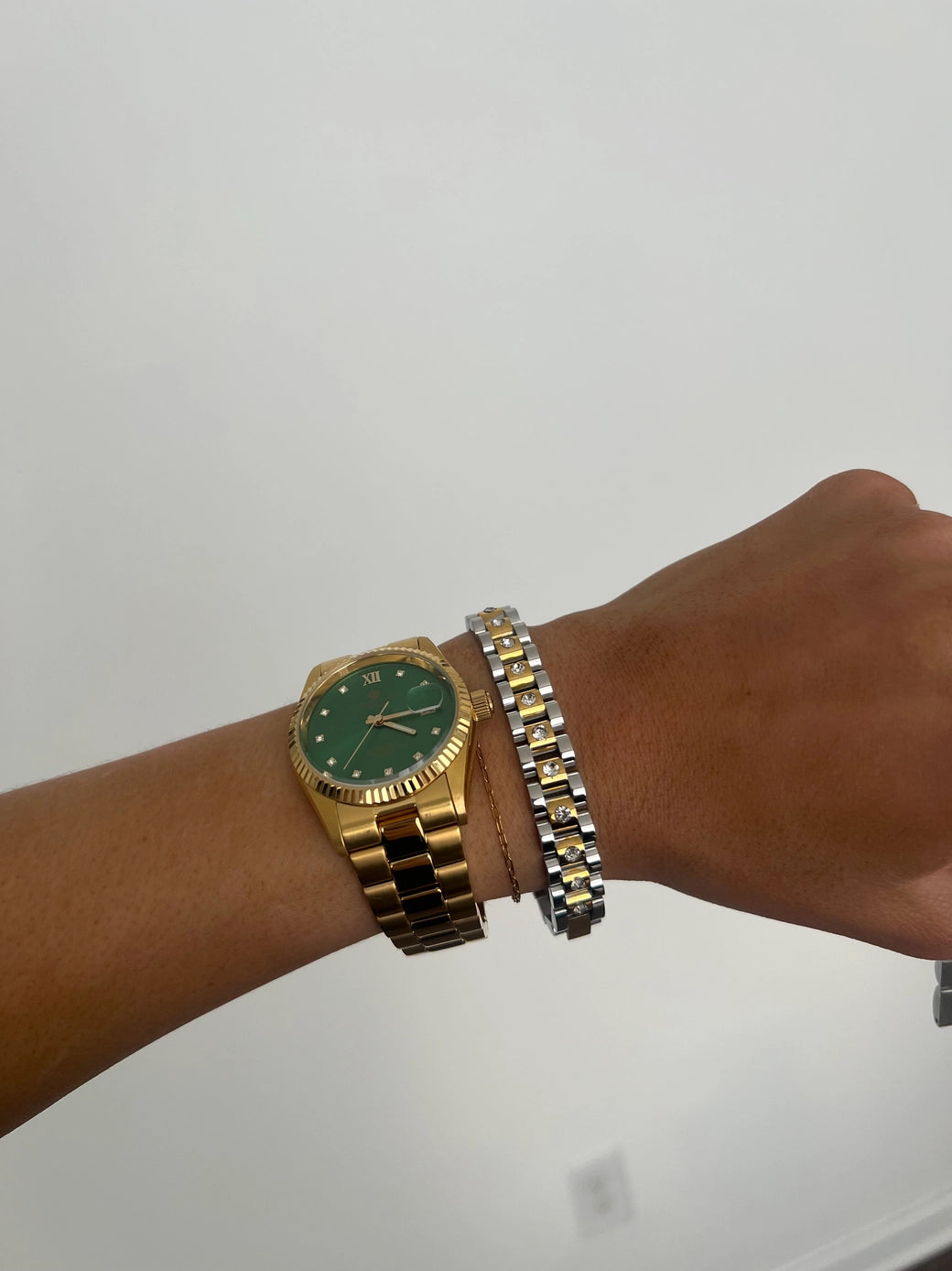 The Chain Watch Band Diamond Two Toned Pearl By Chan*Sutt