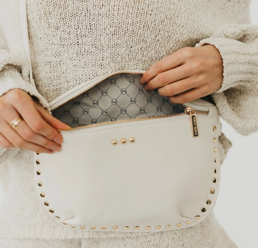 Pebble Sabrina Studded Bum Bag - Black