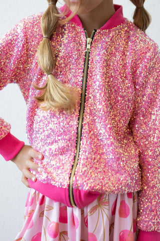 Hot Pink Sequin Jacket - Kid