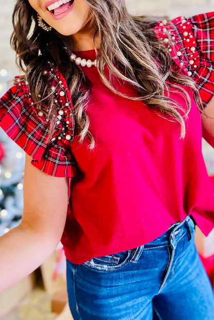 Plaid Perfection Pearl Top