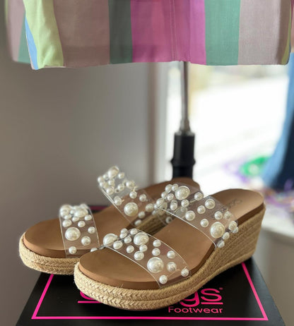 She's Here Clear Sandal By Corkys