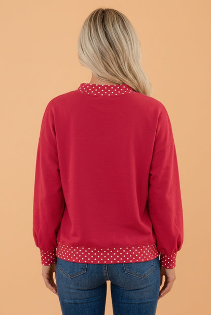 Pretty in Polka Dots Sweatshirt – Red