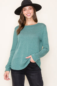 Green Textured knit Pullover