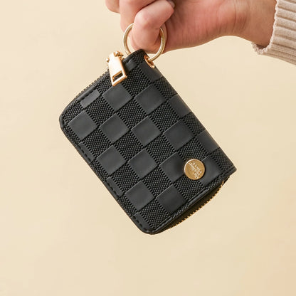 Zip Around Wallet-Black Check