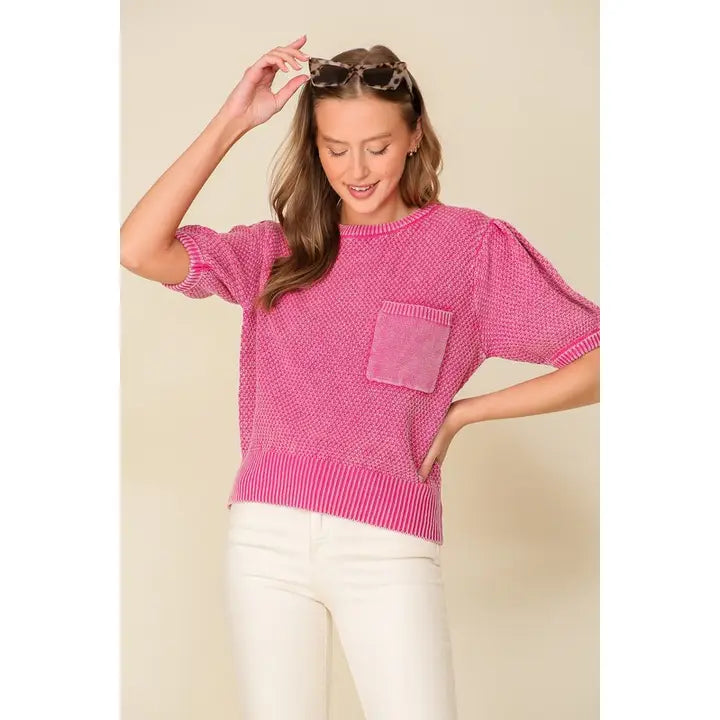 Mineral Wash Rose Top