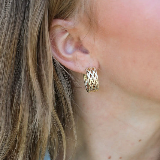 Graceful Mini Hoop Earrings in Gold - Natalie Wood