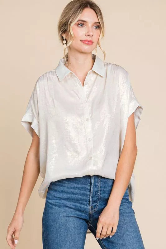 Luminous Pearl Button-Up