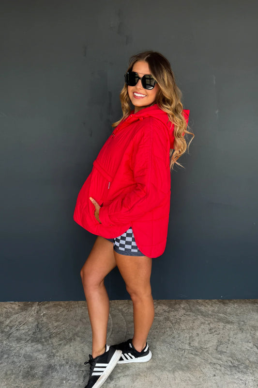 Peyton Puffer Pullover - Red