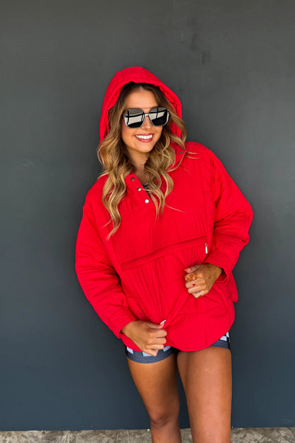 Peyton Puffer Pullover - Red