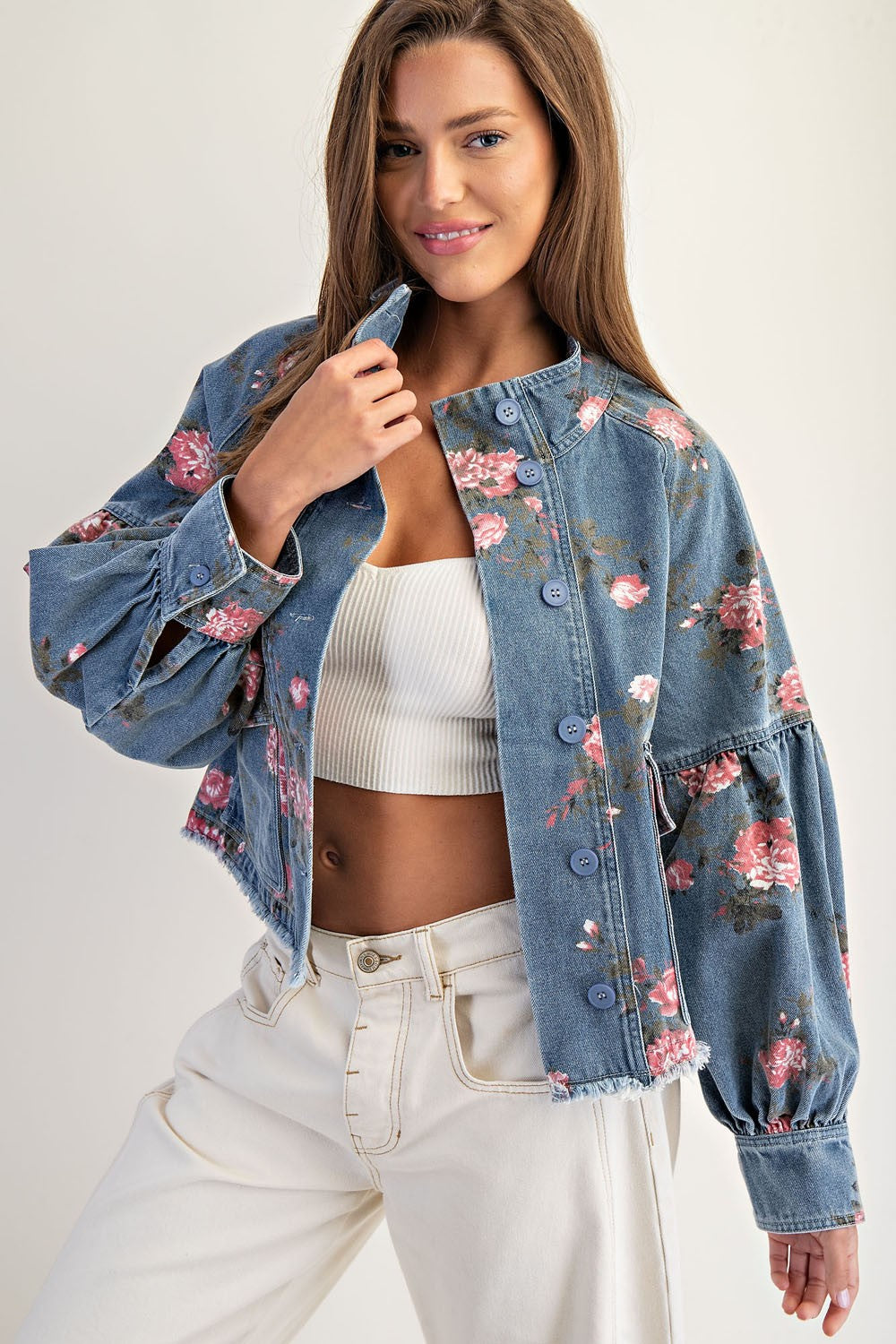 Denim Blossom Jacket