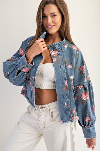 Denim Blossom Jacket