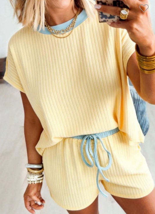 Butter Cream Short Set
