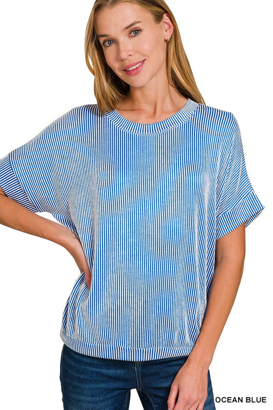 Soft Line Top - Ocean Blue