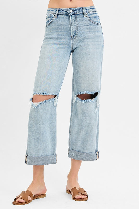 The Harper Cuffed Boyfriend Jeans - Risen Jean