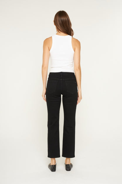 Gentle Night Mid-Rise Ankle Straight Jeans by Mica