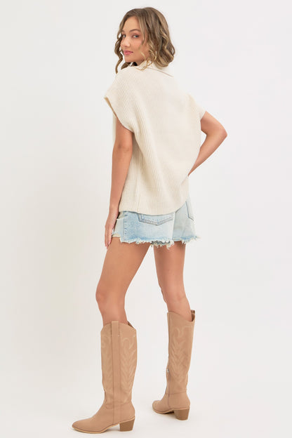 The Easygoing Knit Top - Cream