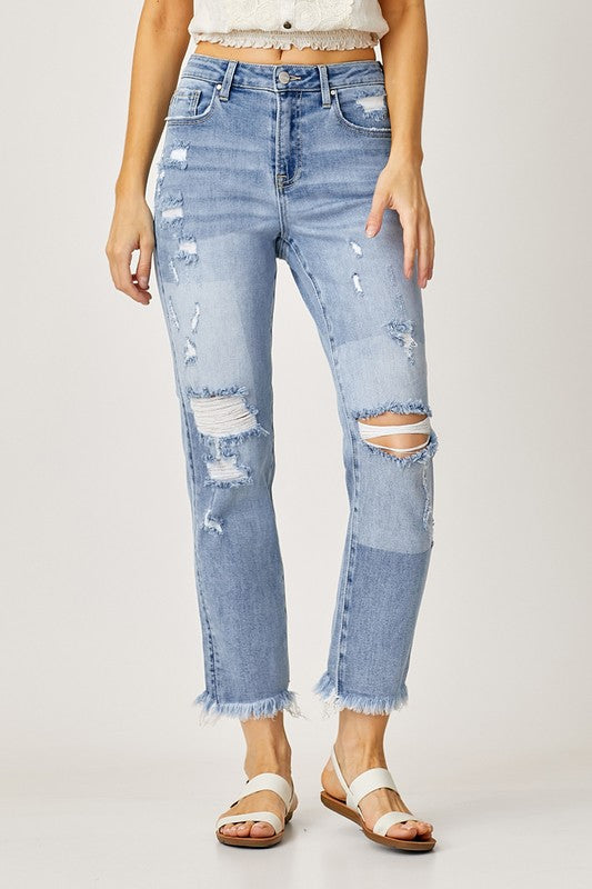 Risen High Waist Straight Jean