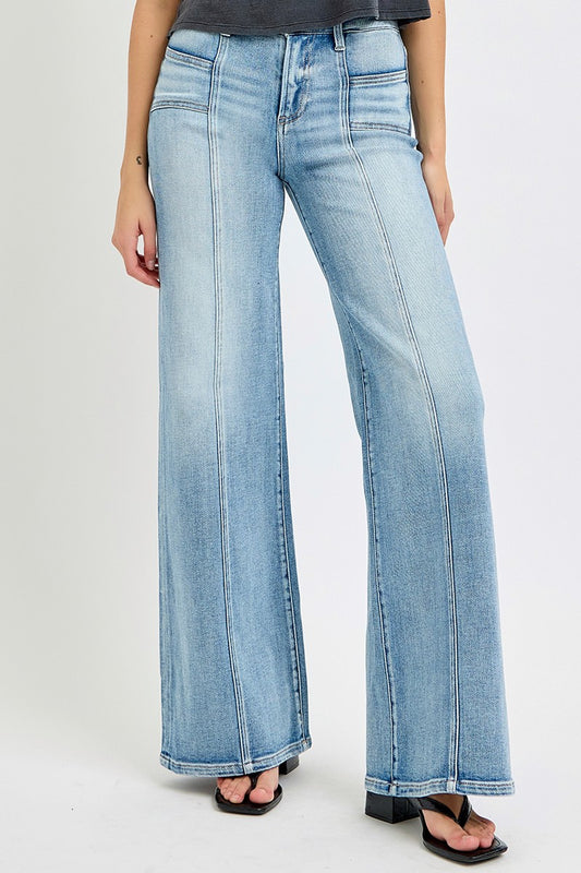 Sunrise Stitch Mi-Rise Denim - Risen Jean